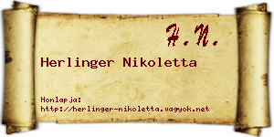 Herlinger Nikoletta névjegykártya